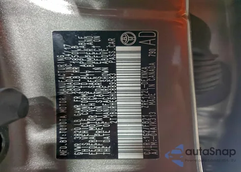 2017 Toyota Corolla L z USA, uszkodzony, nr VIN 2T1BURHE6HC889583